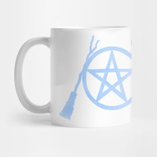 Light Blue Pent, Besom and Blade Mug